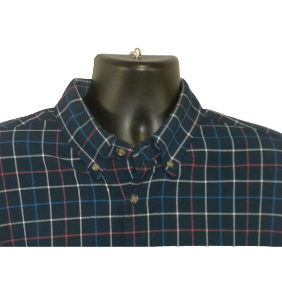 Mizzen + Main Leeward Shirt Mens XL Blue Plaid Trim Fit Button Down Long Sleeve - Picture 4 of 13
